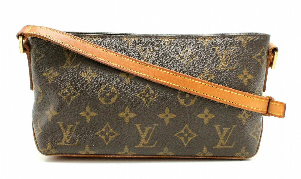 Louis Vuitton Monogram Trotteur Crossbody Bag Canvas Leather Brown